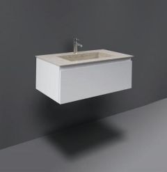 RAK Joy Uno Wh 1 Drawer Vanity 80Cm In Gloss White UNOWH080PWH Bathroomsuites