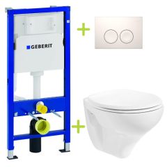Action set Geberit UP100 Toilet set Basic Wall-hung toilet with flushing rim incl. Softclose toilet seat  UP100 + TP216.001 + AL0303