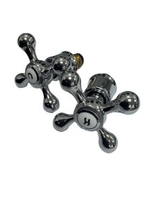 VICTORIAN KIT - Full Turn Heads & 1/2" Valves Chrome Victorian Tap Reviver / Conversion Kit HDM