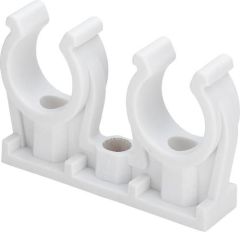 Viega pipe clip 94826C2 double in 22mm plastic white 100186 / 948262100186