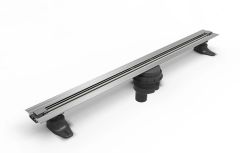 Vitra DK100 090 Rectangular Thin-cut Shower Drain Upright Siphon, 90 cm, Polished 59980128000