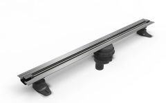 DK100 Rectangular Thin-cut Shower Drain Vertical Siphon, 120 cm, Matt Chrome 59980132000