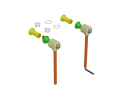 WALL HUNG WC FIXING SET (FROM BOTTOM SIDE) T1 34/13 MAIN BODY (Ø33 30-36+Ø33 37-43 STAB.; 70MM STUD BOLT; 205MM ALLEN; PLS. WASHER) 120099