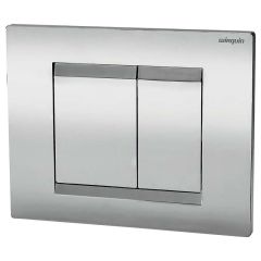 Shiny Chrome Essential dual flush control plate Wirquin Essential Chrome Flush Plate - 55950009