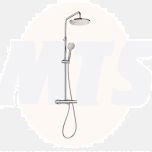 Roca EVEN-T Round Complete Shower Set, Exposed Bar Valve, Fixed Shower Head and Shower Handset, Chrome A5A9780C00