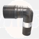 Geberit HDPE 367.997.16.1 connection bend 90° with leakage indicator connection for wall-hung WC: d=90mm, d1=90mm