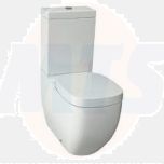 The Laufen Palomba toilet seat in white, featuring the Laufen Clean Coat, comes with a soft close mechanism. The cistern lid is identified by the code DIN19542 / H8918020000001.