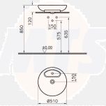 Vitra Memoria Round White Countertop Wash Basin 50 cm 5880B403-0041