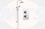 Round Shower Pack 2 - Circa Twin Two Outlet & Riser/Overhead Kit DICMP0036