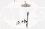 Round Shower Pack 4 - Lexi Twin Two Outlet with Handset & ABS Overhead Shower DICMP0046
