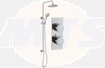 Round Shower Pack 9 - Sphere Slim Plate Two Outlet & Riser/ Overhead Kit DICMP0070