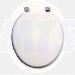 ARMITAGE SHANKS BAKASAN TOILET SEAT AND COVER WITH STAINLESS STEEL ROD AND CHROME PLATED PILLAR HINGES S406001