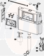 Schwab Concealed flushing cistern 189.0400 From 2010 P-IX 8155/I For dual flush or start-stop flush 358717 NEW