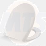 Toilet seat with hinge in stainless steel, soft close and lift-off