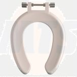 Twyford Avalon/Sola Open front seat ring with top fix stainless steel hinged White SA1304WH