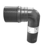 Geberit HDPE 367.997.16.1 connection bend 90° with leakage indicator connection for wall-hung WC: d=90mm, d1=90mm