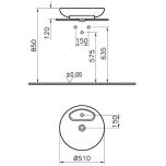 Vitra Memoria Round White Countertop Wash Basin 50 cm 5880B403-0041