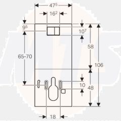 Geberit 115.323.11.1 - Design panel AquaClean complete WC for Sigma (UP300, UP320) and Twinline UP130, alpine white 115323111