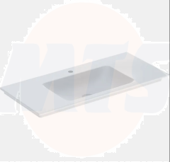 Geberit ONE vanity basin, vertical outlet: B=105cm, T=48cm, Tap hole=central, Overflow=without, white / KeraTect  505.010.01.4