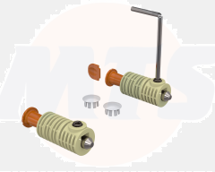 WALLHUNG WC FIXING SET (FROM SIDE OR SEAT COVER HOLES) T1 – 34/13 MAIN BODY (Ø30 30-36 STAB.; 100MM STUD BOLT; 120MM ALLEN; WHITE CAPS; x3 EXTENSION) 120023