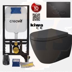 Hanging Toilet Set Complete Wall Closet Bocchi Jet-Flush Mat Anthracite Rimless incl Toilet seat  2603b7cc-5d90-1e3f-3500-9f109af64f53