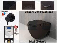 Complete Rimless Toilet Set Matt Black with Bidet Hanging toilet Bocchi Jet flush Rimless 	4fe00827-4c63-3e1b-4109-b38ae426838c