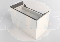 ONE cabinet for washbasin, with two drawers: B=74.5cm, H=46.5cm, T=39.5cm, white / high-gloss coated  500.381.01.1