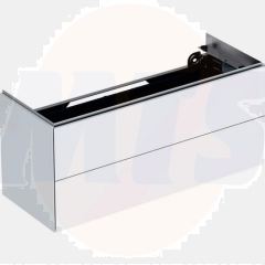 ONE cabinet for washbasin, with two drawers: B=104.5cm, H=46.5cm, T=39.5cm, white / high-gloss coated  500.386.01.1