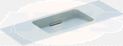 ONE washbasin, floating design: B=120cm, KeraTect / white , bright brushed  500.392.01.2