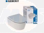 Geberit iCon set of wall-hung WC, washdown, small projection, shrouded, Rimfree, with WC seat: T=49cm, white  500.814.00.1