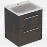 Selnova Square 55 cm Slim Basin & Two Drawer Vanity Unit, Lava  501.233.00.1