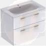 Selnova Square 80 cm Slim Basin & Two Drawer Vanity Unit, White  501.240.00.1