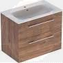 Selnova Square 80 cm Slim Basin & Two Drawer Vanity Unit, Hickory 501.242.00.1