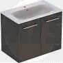 Selnova Square 80 cm Slim Basin & Two Door Vanity Unit, Lava 501.257.00.1