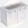 Selnova Square 100 cm Slim Basin & Two Door Vanity Unit, Hickory  501.262.00.1
