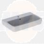 Geberit Selnova Compact washbasin: B=65cm, T=40cm, Tap hole=centred, Overflow=visible  501.890.00.7