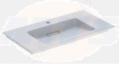 Geberit ONE vanity basin, horizontal outlet: B=90cm, T=48cm, Tap hole=central, Overflow=without, white / KeraTect, glossy white   505.006.00.1