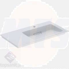 Geberit ONE vanity basin, horizontal outlet, left shelf surface: B=90cm, T=48cm, Tap hole=right, Overflow=without, white / KeraTect, glossy white   505.009.00.1