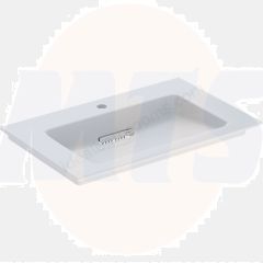 Geberit ONE vanity basin, vertical outlet: B=75cm, T=48cm, Tap hole=central, Overflow=without, white / KeraTect  505.010.01.2