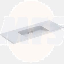 Geberit ONE vanity basin, horizontal outlet: B=120cm, T=48cm, Tap hole=without, Overflow=without, white / KeraTect, glossy white   505.016.00.1