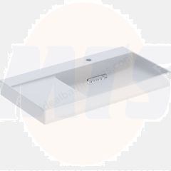 Geberit ONE washbasin, horizontal outlet, left shelf surface: B=90cm, T=48cm, Tap hole=right, Overflow=without, white / KeraTect, glossy white   505.043.00.1