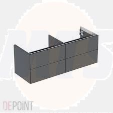 Geberit ONE cabinet for washbasin, with four drawers: Washbasin width=135cm, H=50.4cm, T=47cm, lava / matt coated  505.266.00.3