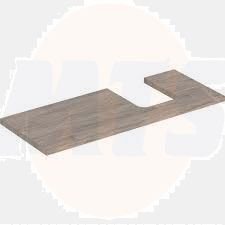 Geberit ONE washtop, right cut-out, for lay-on washbasin, bowl shape: B=120cm, H=3cm, T=47cm, hickory / wood-textured melamine  505.315.00.6