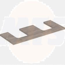 Geberit ONE washtop, double cut-out, for lay-on washbasin, bowl shape: B=120cm, H=3cm, T=47cm, hickory / wood-textured melamine  505.335.00.6