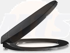 Pressalit Calmo Toilet Seat - with slow-close mechanism with universal hinge and lift-off black 5708590301655