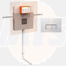 Vitra Concealed Cistern  Thin Double Stage  Set for Toilet Stones  3/6 Liter (Including Glossy Chrome Control Panel) 800-1918