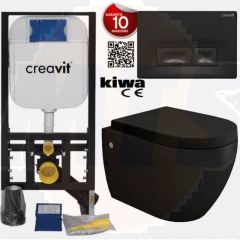 Hanging Toilet Set Complete Wall Closet Bocchi Jet-Flush Matt Black Rimless incl Toilet seat a17e97cb-7a53-21cc-2404-49cee79be055