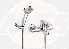Roca  L20 wall-mounted bath-shower mixer with handset, hose and bracket A5A0109C02