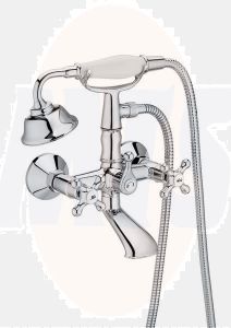 Roca  Carmen twin lever wall-mounted bath-shower mixer with kit A5A014BC00