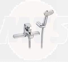 Roca  Monodin deck-mounted bath-shower mixer with handset, hose and bracket A5A1807C00